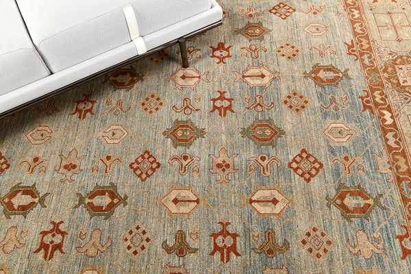 Mamluk Revival Rug - artisan revival weave - overhead flat lay view