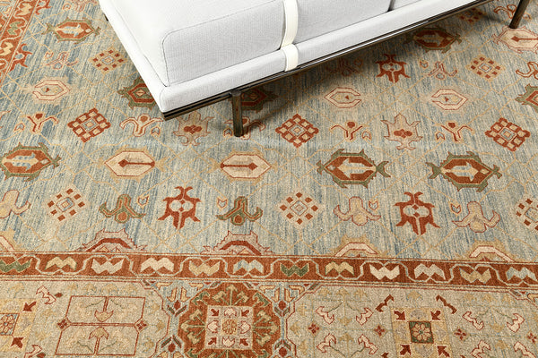 Mamluk Revival Rug - artisan revival weave - close-up of weave texture and pile