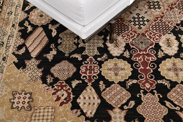 Natural Dye Kashan Mohtasham Revival Fable - artisan revival weave - overhead flat lay view [#1]
