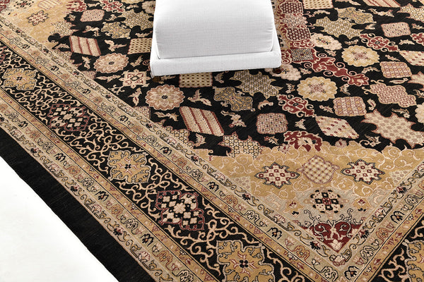Natural Dye Kashan Mohtasham Revival Fable - artisan revival weave - detailed border and fringe [#1]
