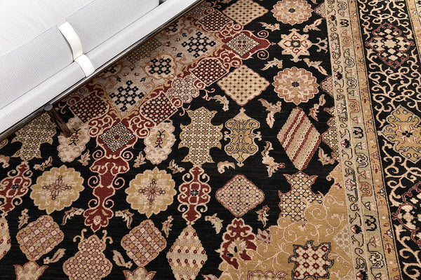 Natural Dye Kashan Mohtasham Revival Fable - artisan revival weave - styled in room setting [#1]