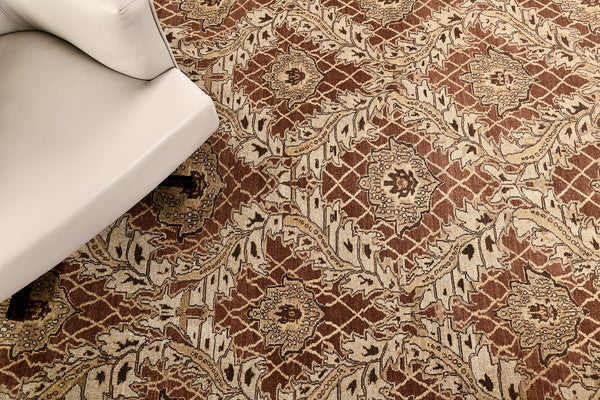 Natural Dye Transitional Rug Design Bliss - styled in room setting