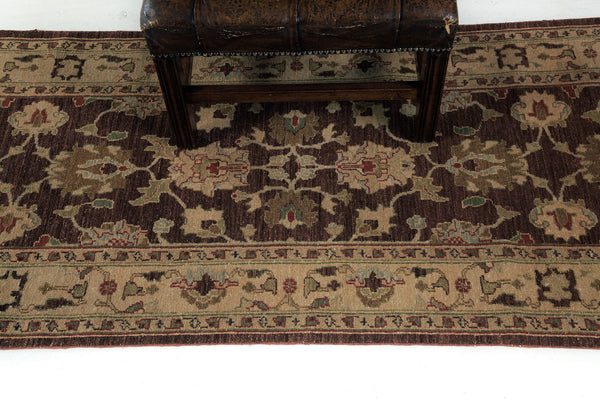 Natural Dye Sultanabad Design Runner Divine - narrow runner - close-up of weave texture and pile (2)