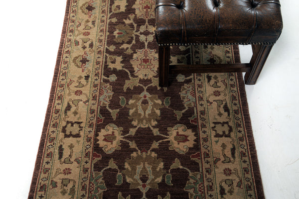 Natural Dye Sultanabad Design Runner Divine - narrow runner - detailed border and fringe (2)