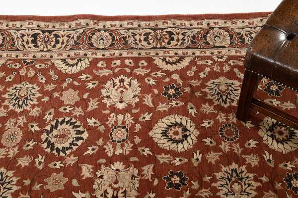 Natural Dye Sultanabad Revival Fable - artisan revival weave - styled in room setting