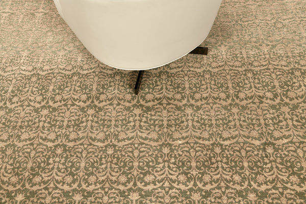 Natural Dye Transitional Rug Design Bliss Collection - styled in room setting