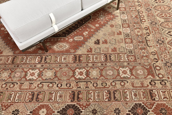 Vintage Style Gashgai Revival Rug - artisan revival weave - detailed border and fringe