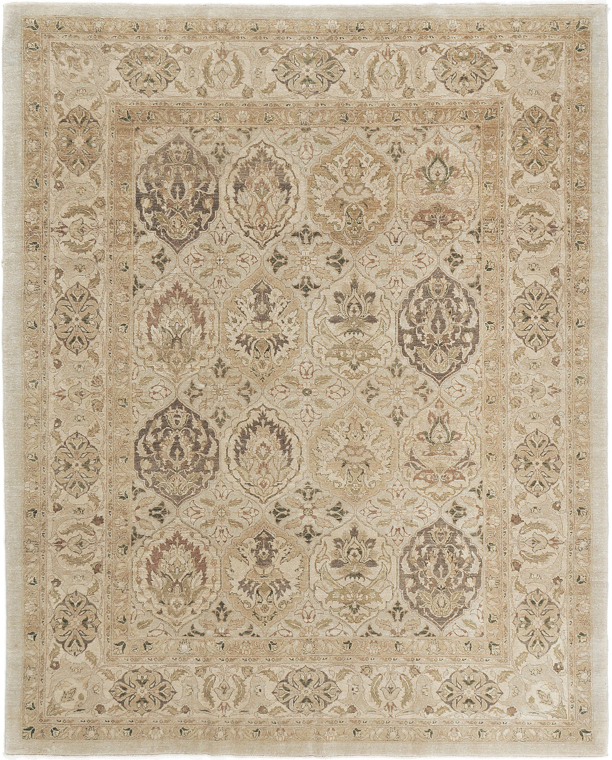 Natural Dye Lavar Kerman Panel Design Revival Bliss - artisan revival weave - one-of-a-kind handmade area rug