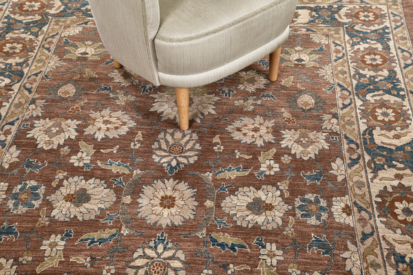 Natural Dye Agra Allover Design Bliss Collection - overhead flat lay view