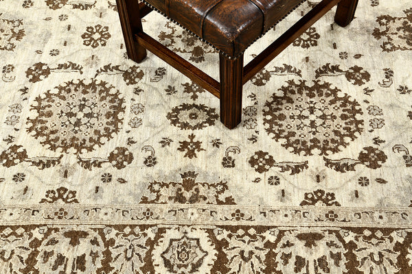 Vintage Style Mahal Revival Rug - artisan revival weave - overhead flat lay view [#9]