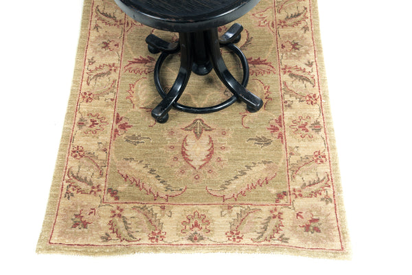 Natural Dye Sultanabad Design Runner Divine - narrow runner - overhead flat lay view [#5]