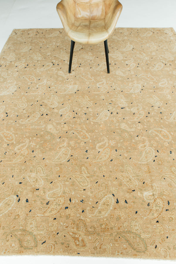 Natural Dye Transitional Design Rug Bliss Collection - detailed border and fringe