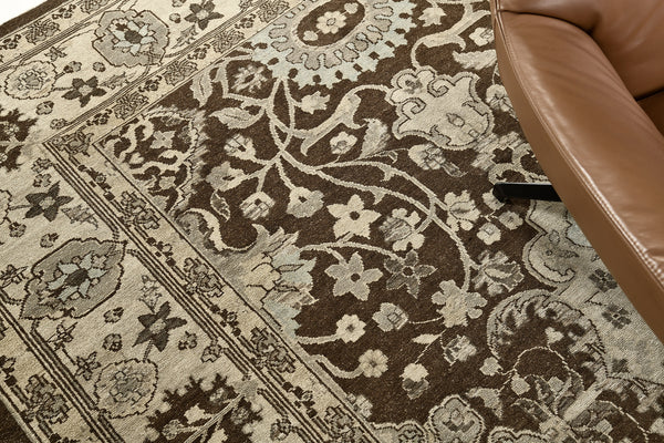 Vintage Style Mahal Revival Rapture Collection Rug - artisan revival weave - close-up of weave texture and pile