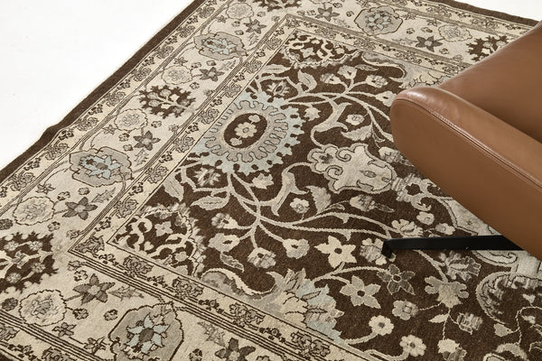Vintage Style Mahal Revival Rapture Collection Rug - artisan revival weave - overhead flat lay view