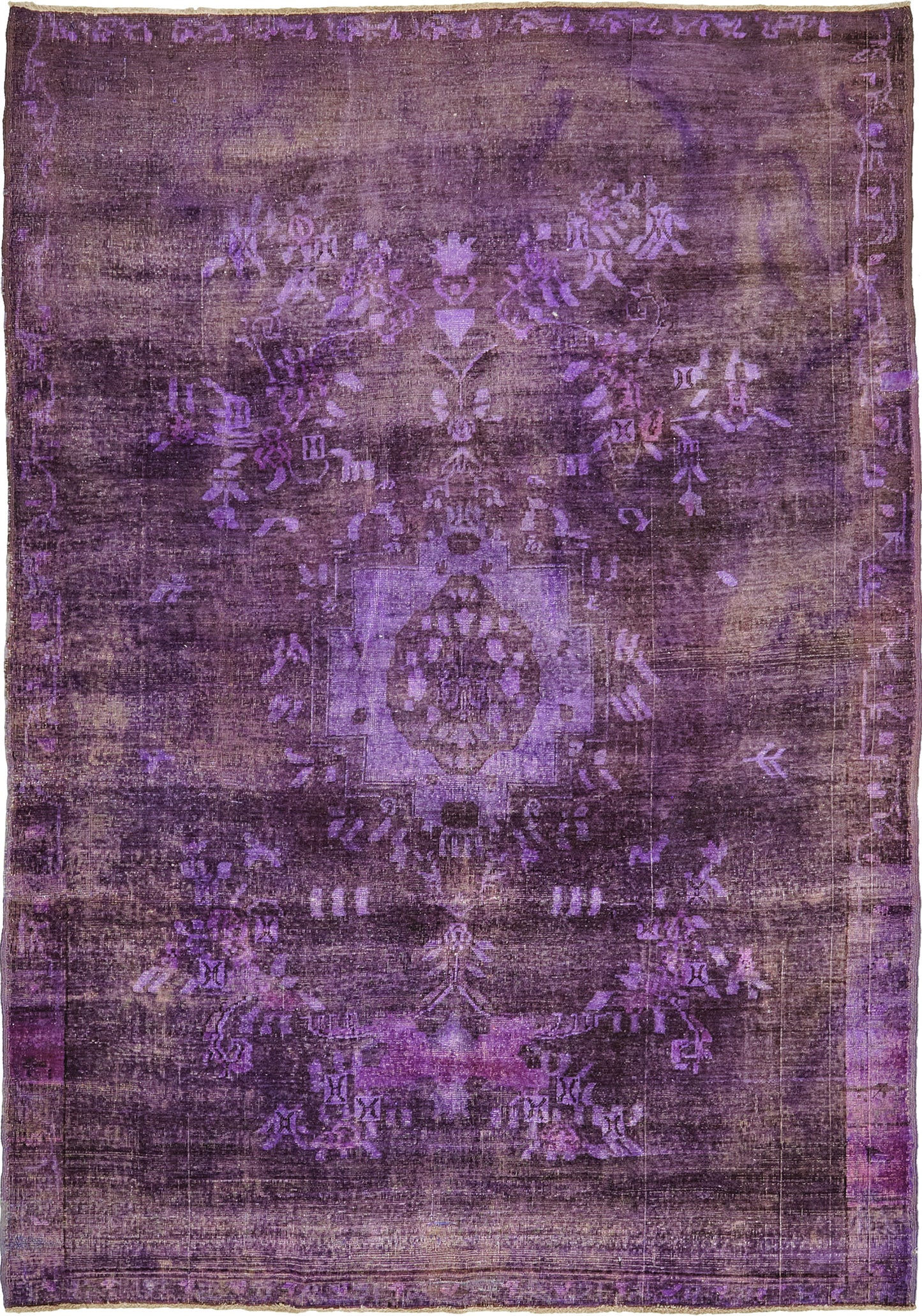 Overdyed Vintage Turkish Anatolian Rug