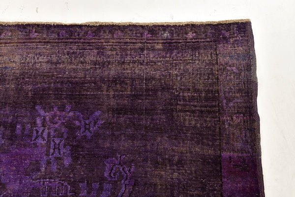 Overdyed Vintage Turkish Anatolian Rug - hand-knotted in Turkey - styled in room setting [#12]