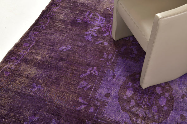 Overdyed Vintage Turkish Anatolian Rug - hand-knotted in Turkey - detailed border and fringe [#12]