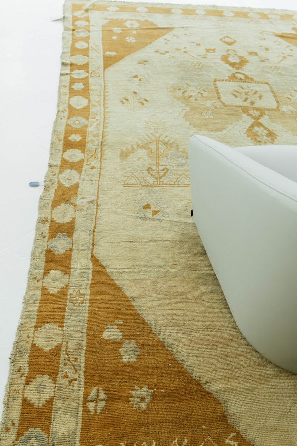 Vintage Turkish Anatolian Rug - hand-knotted in Turkey - detailed border and fringe [#113]