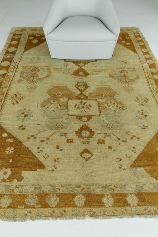Vintage Turkish Anatolian Rug - hand-knotted in Turkey - styled in room setting [#113]