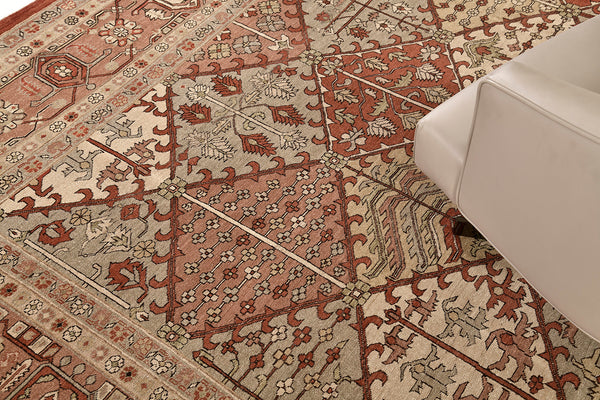 Natural Dye Bakhtiari Garden Revival Rug - artisan revival weave - close-up of weave texture and pile