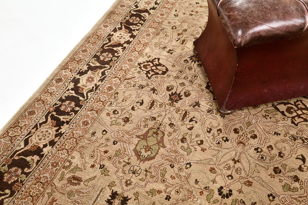 Natural Dye Antique Bidjar Revival Runner - artisan revival weave - detailed border and fringe