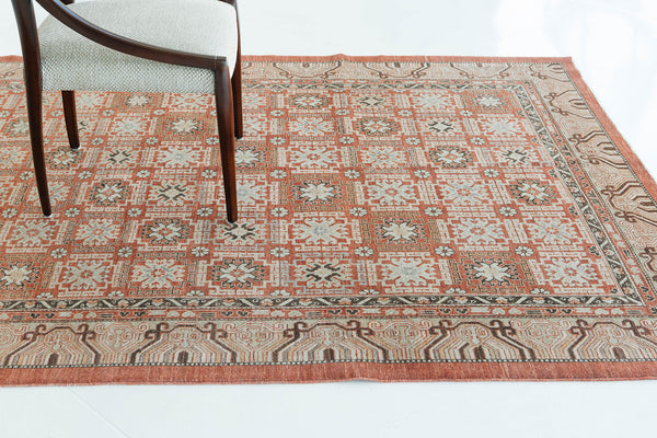 Natural Dye khotan Style Rug Bliss Collection - East Turkestan Khotan - overhead flat lay view (2)