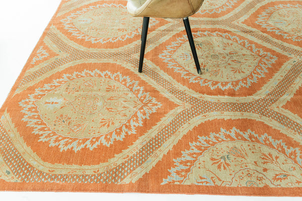 Natural Dye Transitional Style Arts and Crafts Rug - close-up of weave texture and pile