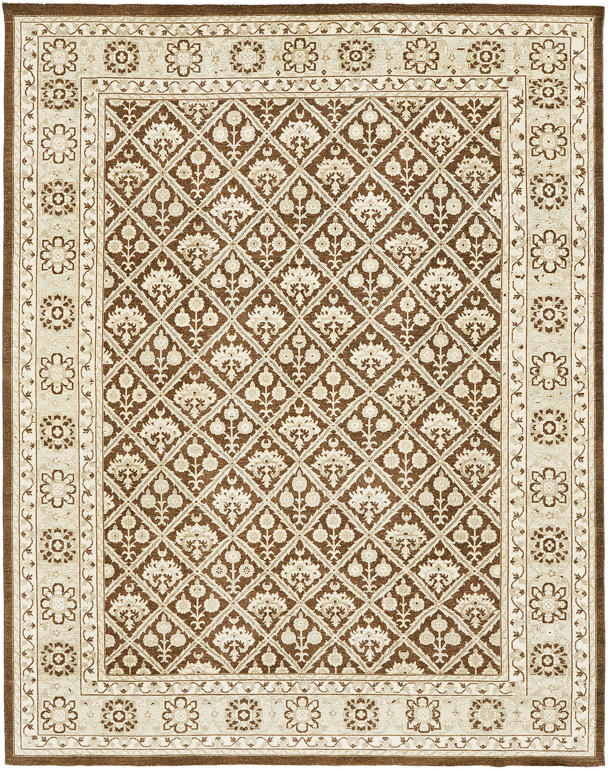 Vintage Style Mahal Panel Design Rug - one-of-a-kind handmade area rug [#5]