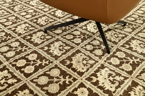 Vintage Style Mahal Panel Design Rug - overhead flat lay view [#5]