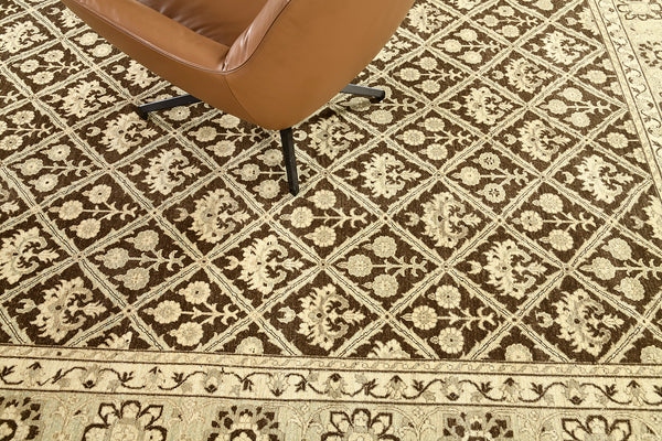 Vintage Style Mahal Panel Design Rug - full length showing color variation [#5]
