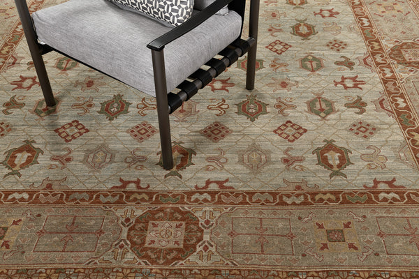 Natural Dye Mamluk Revival Rug Bliss - artisan revival weave - styled in room setting