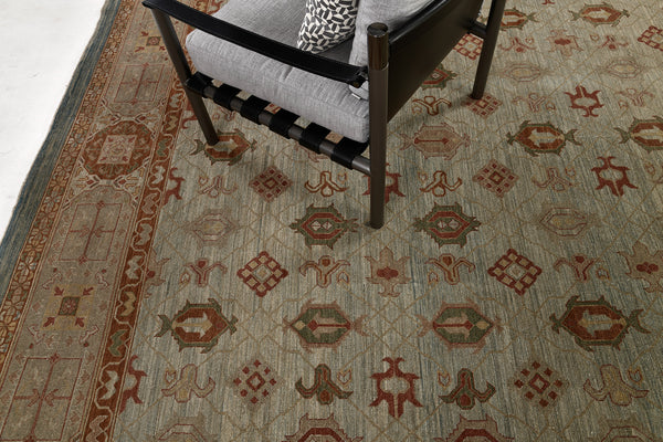 Natural Dye Mamluk Revival Rug Bliss - artisan revival weave - close-up of weave texture and pile