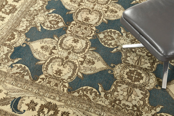 Vintage Style Arts and Crafts Revival - artisan revival weave - overhead flat lay view