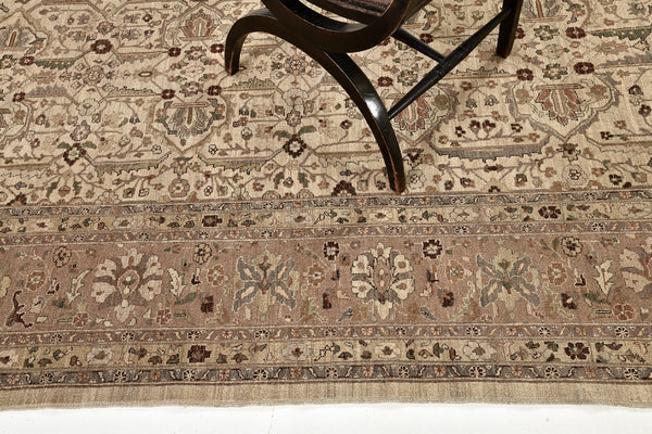 Natural Dye Tabriz Design Rug Fable - overhead flat lay view