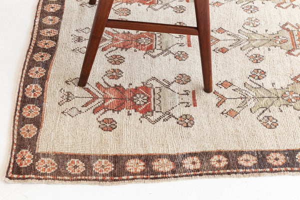 Vintage Turkish Anatolian Rug - hand-knotted in Turkey - overhead flat lay view [#108]