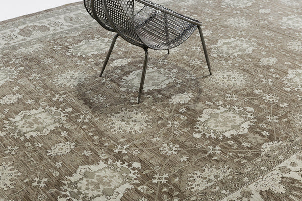 Vintage Style Mahal Revival Rug - artisan revival weave - close-up of weave texture and pile [#7]