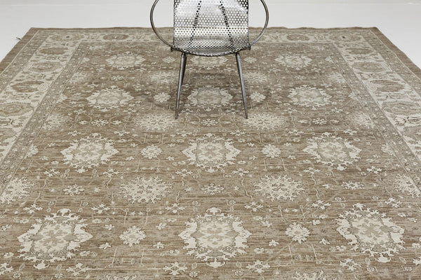 Vintage Style Mahal Revival Rug - artisan revival weave - overhead flat lay view [#7]