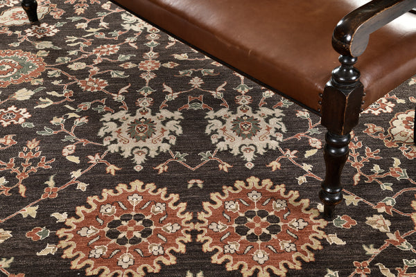 Natural Dye Transitional Rug - overhead flat lay view