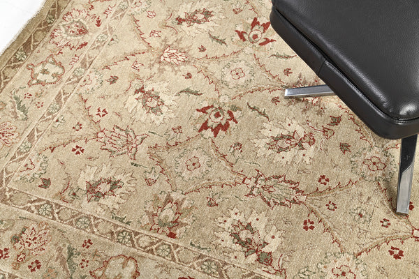 Natural Dye Sultanabad Design Rug Divine - overhead flat lay view