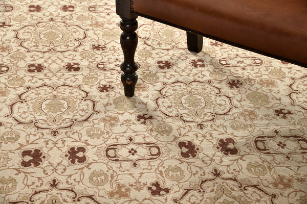 Natural Dye Transitional Rug Design Fable - styled in room setting