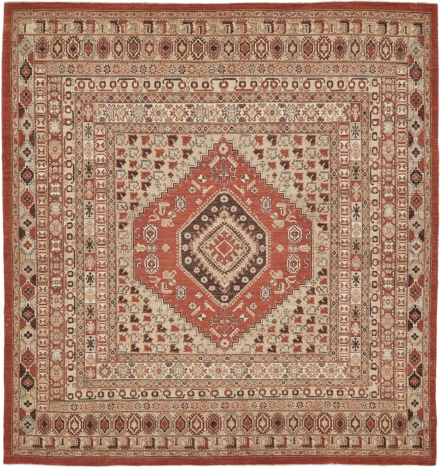 Natural Dye Gashgai Revival Square Rug