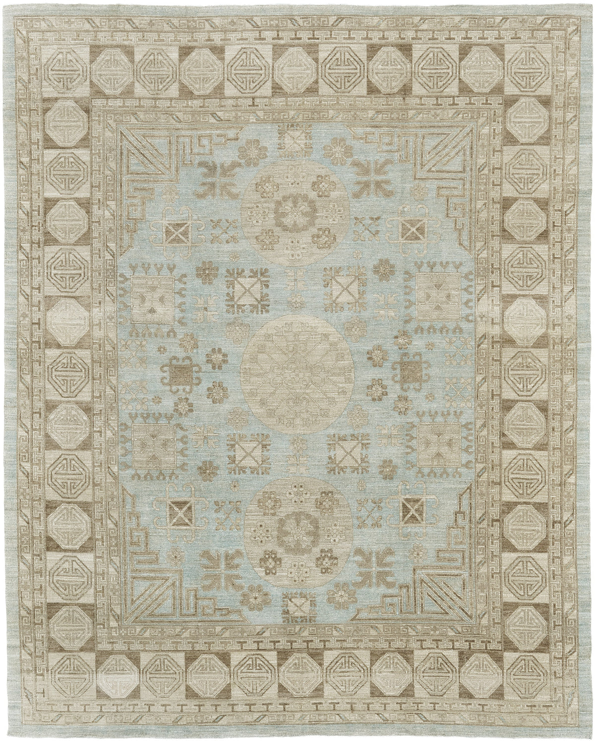 18th Century Khotan Design Revival - 18th-century, East Turkestan Khotan - one-of-a-kind handmade area rug [#2]