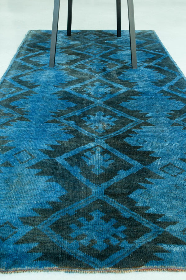 Overdyed Vintage Turkish Anatolian Rug - hand-knotted in Turkey - close-up of weave texture and pile [#4]