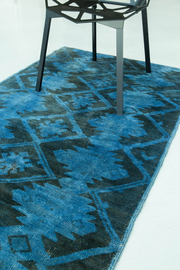 Overdyed Vintage Turkish Anatolian Rug - hand-knotted in Turkey - styled in room setting [#4]