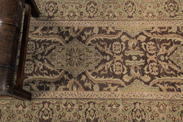 Natural Dye Sultanabad Design Runner Divine - narrow runner - detailed border and fringe [#2]