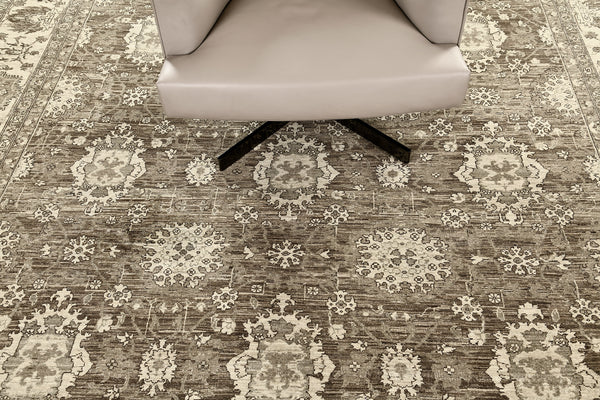 Vintage Style Mahal Design Rug - overhead flat lay view [#7]