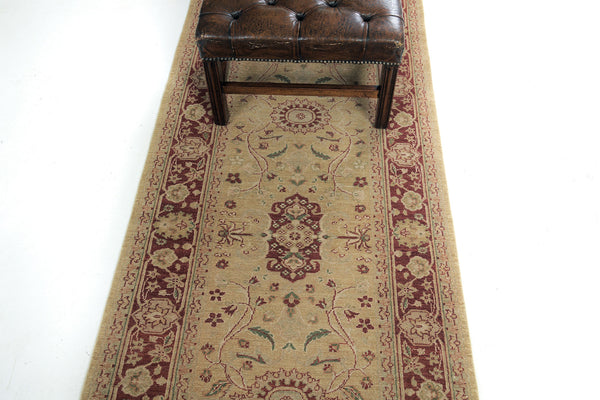 Natural Dye Agra Revival Rug - artisan revival weave - styled in room setting
