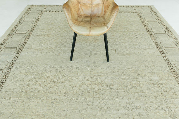Vintage Style Mahal Revival Rug - artisan revival weave - overhead flat lay view [#6]