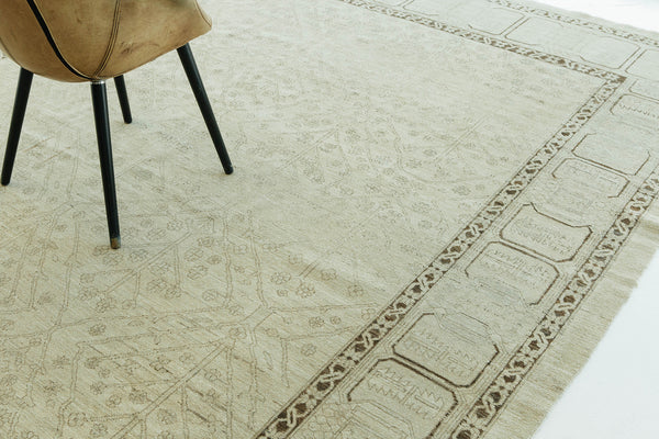 Vintage Style Mahal Revival Rug - artisan revival weave - close-up of weave texture and pile [#6]