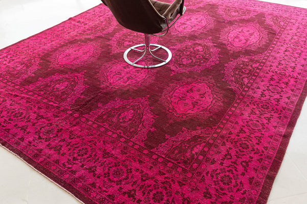Vintage Style Overdye Collection Rug - overdyed vintage - detailed border and fringe